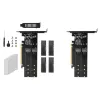 Cards Pcie To M2 Adapter Card PCIE3.0 X16 4 Port SSD Riser Card M2 NVME M Key SSD Add On Card M.2 NVME Expansion Card With Heatsink