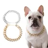 Collier de bulldogue français en plastique Punk Gol Small Chain en peluche français