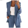 Kvinnors kostymer blazers kvinnors blazer topp elegant sportig sommarmonterad jacka dräkt jacka affärsöverstora spårdräkt office lady blue coat tops c240410