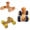 En bois à quatre roues Masseur de voiture en bois point de déclenchement en bois Massage de massage Muscle Rouleau pour le corps du col Épaule de la taille des bras de la taille des bras