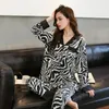 Dames slaapkleding lente en herfst pyjama's zebra lange mouwen broeken Koreaanse tweedelige huiskleding Lenceria pyjama pour femme