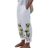 Harem Pants Women Wide Leg Floral Print Tickets Elegant Trousers Baggy Loose Summer Pants for Women Beach