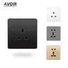 Avoir UK Wall Power Socket Type 86 Square Hole Grey White Black Plastic Embeddパネルユニバーサル3/5ホールアウトレット110-250V