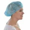 Hot SV-Disposable Non-Woven Strip Hat Food Workshop Cap Dustät duschkapsel Huvudbonad 300st Blue