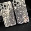 Designer apple phone case designer for iphone 15 pro max cases plus cute 11 12 13 14 fashion cover shell rind White spider shell Free shipping electroplate fold silver