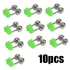 10st/Lot Fishing Bite Alarms Fishing Rod Bell Rod Clamp Tip Clip Bells Ring Green Abs Fishing Accessory Outdoor Metal