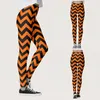 Aktive Hosen Mode Kürbiskopf Leggings Erwachsener 3D -Druckdame Hosen Halloween Karnevalsparty Fitness Sportswear Bottom für Frauen