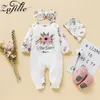 Zafille salto invernale per ragazze per bambini Rompeggiatori floreali tutela per bambini outfit 2pcs Sweet Kids neonati abbigliamento