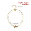 Enkelbanden punk enkel armbanden meisjes dames goud sier tonus zeester parel pearl anklet ketting voet ketens yoga dansend drop levering sieraden dh5l9