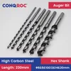 Spiral-Flute Auger Drill Bits Set Hex Shank Length-230mm 6-Size Diameter-6&8&10&12&14&20mm Self-Centering Woodworking Pole Bits