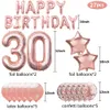 1Set Rose Gold 18 21 30 40 50 60歳のお誕生日おめでとうホイルバルーンバナー女の子女性大人の誕生日パーティーの装飾