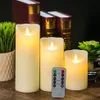 3pcs 1 PPCS Luces LED LED Velas sin envejecimiento Luz con control remoto Control de temporizador Smooth Batería de velas de vela Y302C