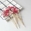 Vorken 100 stcs/set flamingo picks Hawaii Party Cupcake Fruit Fruits Vork Cake Dessert Cocktail Toothpick Bar Zomer Verjaardag Wedding 12 cm