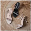 Sandals Large Size 31-43 Summer Women Open Toe Buckle Rhinestone High-heeled Shoes Small