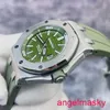 AP Moissanite Wrist Watch Royal Oak Offshore Series 15710st Avocado Green Dial Automatic Mechanical Watch Mens 42mm Full Set