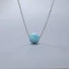 Perle di pietra Larimar blu naturale rotonda per collana Real di gioielli in argento sterling in argento di alta qualità