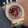 Luxury 18k Gold Président Day-Date Genève Men Big Diamonds Diams Calpel Automatic Wrist Role Men's Watch Reloj regarde le poignet Wristwat293u