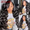 Ali Annabelle Body Wave 13x6 Transparent Lace Front Human Hair Wigs Peruvian Remy pour femmes 4x4 13x4 Lace Frontal Wig 250%