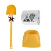 Creative Trump Toilet Brush Solder Donald Trump Brush Brush Head Silicone Bathroom Brushes Limpeza Definir Estátuas Amarelo Brush