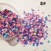 50G/Lot Polymer Hot Soft Clay Sprinkles Färgglad för DIY -hantverk Plast Klei Tiny Söta lerpartiklar