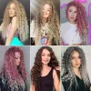 Tomo Longo Deep Deep Crochet Hair Extensions 18/24 polegadas Ondas oceânicas naturais Curador Breando de cabelo loiro marrom marrom