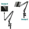 Tablet Stand for Bed Aluminum Arm Cell Phone Clamp Clip Overhead Mount Stand for iPad Mipad Galaxy Tabs Phones with 4-13 inch