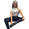 Nieuwe dames T -shirts Triangle Gedrukte letter Street Foto Katoen Kort Mouw Ladies Luxury Brand T -stukken Casual kleding Loose Streetwear