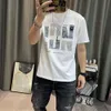 T-shirt met korte mouwen voor heren 2022 Summer Fashionable European Fashion Brand Slim Fit Letter Gedrukt half mouwen Pure Cotton Top