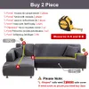 Elastisk armstödsoffa kan användas för 1/2/3/4 platser L Formsoffa Cover Couch Soffa Covers för vardagsrummet