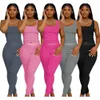 Womens Traclsuits Designer Ny Solid Color Tank Top Two Piece Set Fashion Thread Fit Sport Clothes S-XXL