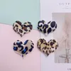 35Pcs/Lot 4.5*3.5CM Felt Leopard Heart Padded Applique For Clothes Hat Sewing Supplies DIY Hair Clip Accessories Patches