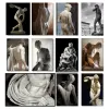 Grekisk statykonstverk David Plaster Sculpture Art Canvas Målning Figur Affisch och tryck Väggbild för vardagsrumsheminredning