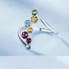 Кластерные кольца Ring Fashion Romantic Anniversary Mulit Color Inclage Women Женщины ювелирные украшения элегантная радуга