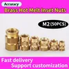 50Pcs M2 Brass Heat Set Insert Nut Female Thread Brass Knurled Inserts Nuts Embed Parts Pressed Fit into Holes for 3D Printing