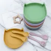 BPA無料の高品質のシリコーン調理器具食品用かわいい動物の形状皿トッドルトレーニング子供の食器