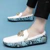 Chaussures décontractées en cuir authentique robe de luxe créatrice de luxe Snakekin mocassins mâles de fête mâle mocassins à plat pour hommes chaussures