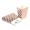 6/12pcs Rose Gold Dot Wave Striped Paper Popcorn Box Candy / Sanck Favor Bag Otmas Wedding Kid Birthday Party Fête