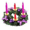 Flores decorativas 2024 Artificial Christmas Candlestick Corona de pino Hojas de flor de flor Cabrera de la guirnalda Boda de la boda del año Decoración de la mesa del año