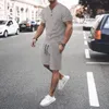 Męskie dresy dresowe 2024 Męska letnia koszula i szorty Set Set Solid Color Sports Hawaiian Suit Casual Fashion Man Ubranie