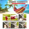 Hamak kemping hamowany grube i trwałe tkaninowe płótno pojedyncze hamak podróżne krzesło Hammock Podwójna warstwa z torbą Hammockq1