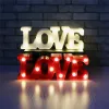 Gold LED LOVE English Words LED Night Light Marquee Alphabet Home Club Wall Letter Lamp Christmas Party Wedding Wall Decoration