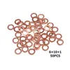 50st Copper tätning tvättmaskin solid packning sump pluggolja 6SIZES för båtkrossbricka platt tätningsverktygsmaskinvarutillbehör