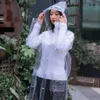 zhouxiaoxi arc transparent pour les femmes veste étanche veste de vent de vent poncho extérieur voyage randonnée capa de lluvia