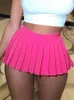 Skirts Mini Pleated Skirt Sexy Summer Fashion Short Solid Color Club Y2k High Waist Stretchy Tennis Skater A-line Outfits