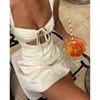 Robes de fête Sexy Short Mini Robe de bal Sous-souprence sans manches Lace Up Cocktail Evening Summer Streetwear Casual Streetwear