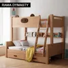 Modern child and mother bed multifunctional solid wood children's bed can be split bunk bed solid wood high and low bed ladder b