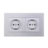 Depoguye EU Standaard Dual USB -aansluiting, Dual Power Socket, PC -paneel, USB5V 2.1A, 16A vermogen, 146 mm*86 mm, Spanje Wall Power Panel