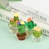 1 st handgjorda glas kaktusfigurer ornament mini bonsai dekor söt miniatyr skrivbord hantverk utsmyckning kreativ heminredning gåva