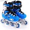 Inline rullskridskor förtjockad hastighetskridskoskridskolor slätskor barns rullskridskor stöder platt set barn inline skridskor gåva med 4-hjul y240410