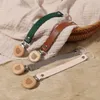Oryginalny skórzany łańcuch smoczku dla niemowląt Łańcuch tęczy Rainbow Sutot Sutek klamry metalowe manekinowe klips karmienie produktu dla niemowląt
